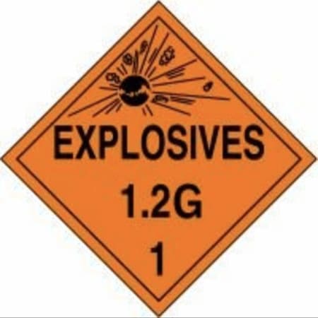 Accuform DOT PLACARD HAZARD CLASS 1  MPL115CT100 MPL115CT100